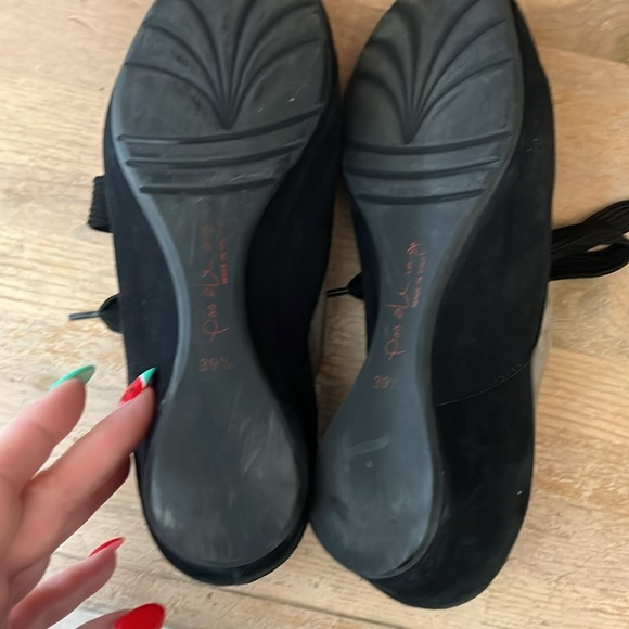 Pas de Rouge Leather Lace-Up Shoes Oxfords Flats Made in Italy Size 39.5/9 Suede - Picture 7 of 11